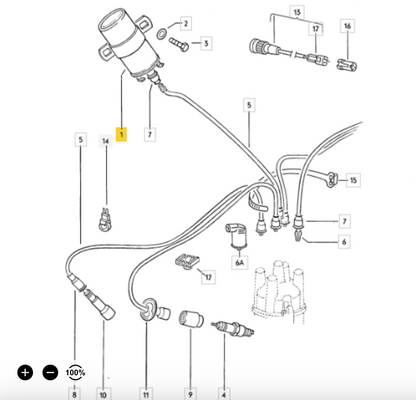 VW Beetle 11801 Ignition Coil OE: 043 905 115C