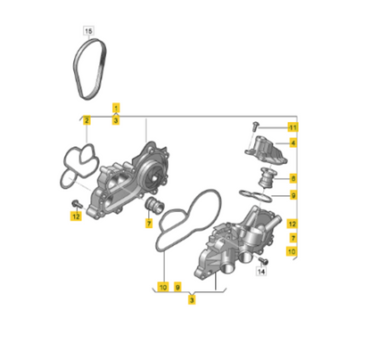 VAG Audi Volkswagen 04E 121 600 CS - Water Pump OE: 04E 121 600 CS