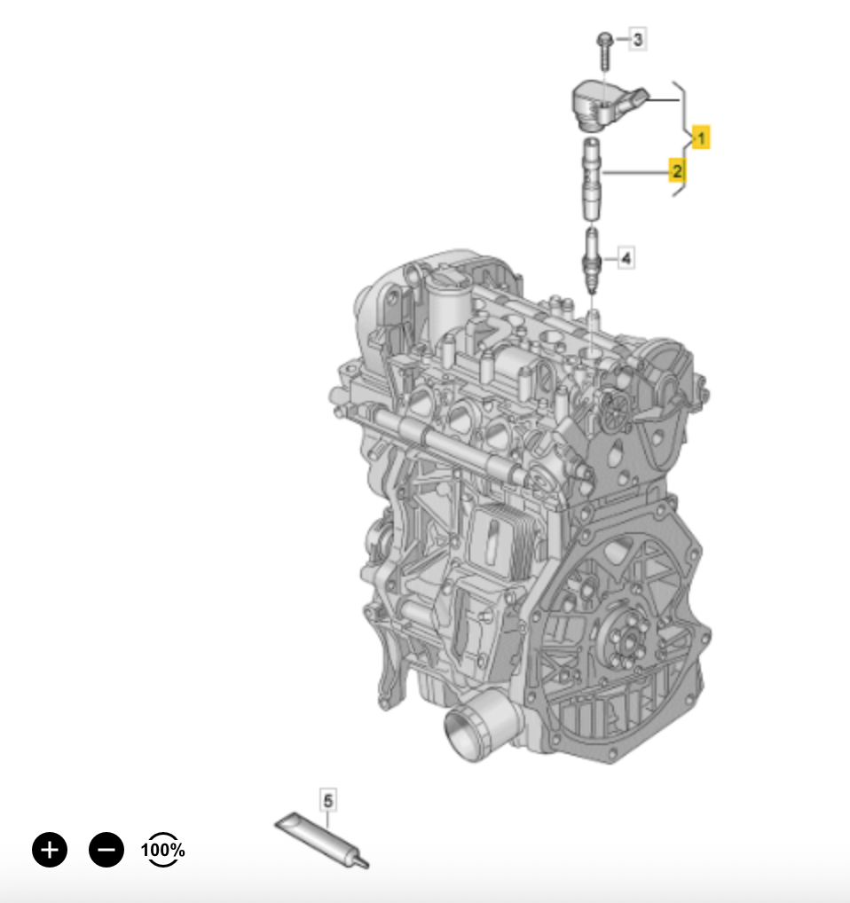 VAG Audi Volkswagen 9.6499 Ignition Coil OE: 04E 905 110 P