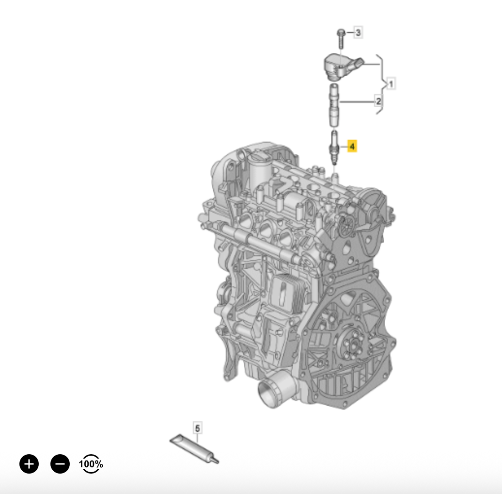 VAG Audi Volkswagen OE273 Spark Plug OE: 05E 905 602 B