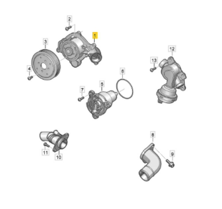 VAG Audi Volkswagen 538 1067 10 - Water Pump OE: 06M 121 013 D