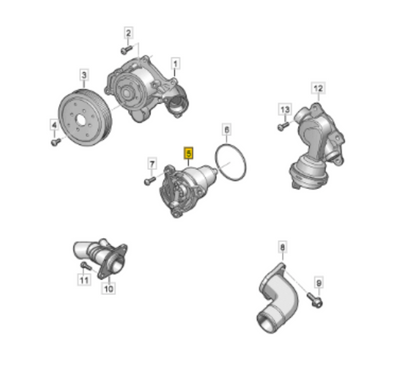 VAG Volkswagen TE7367.103J - Thermostat, coolant OE: 06M 121 115 K