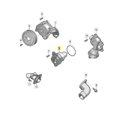 VAG Audi Volkswagen 06M 121 115 N - Thermostat, coolant OE: 06M 121 115 N