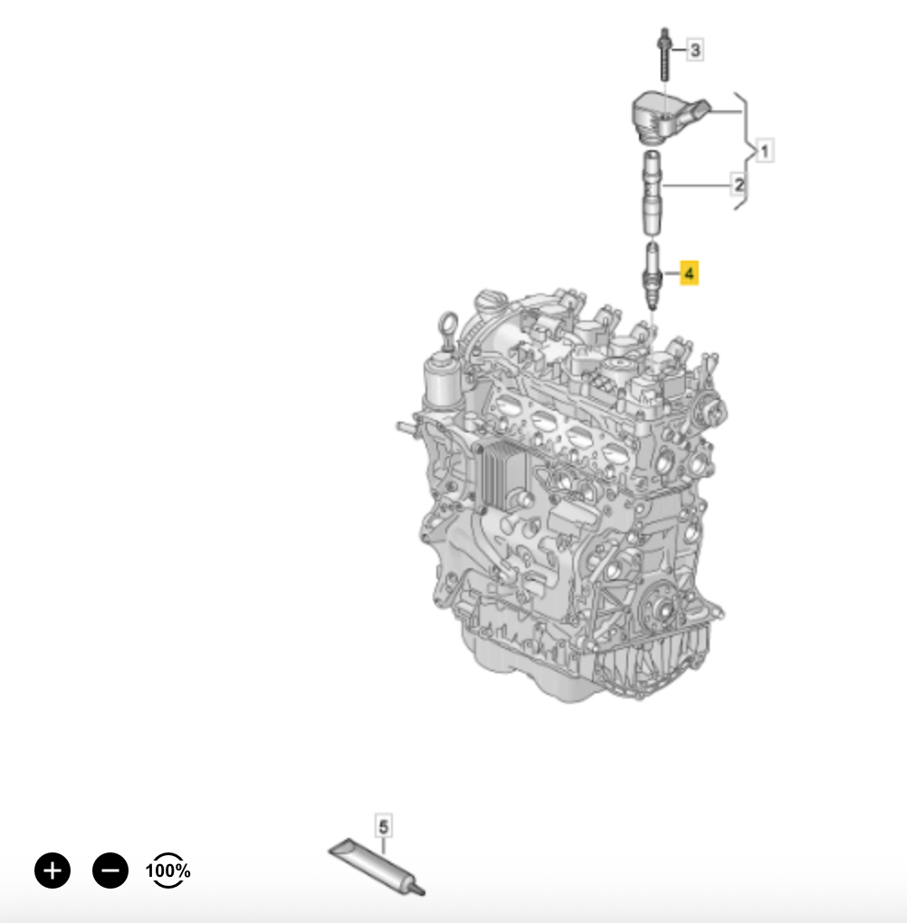 VAG Audi Volkswagen OE220 Spark Plug OE: 06Q 905 601 E