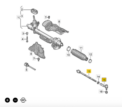 VAG Audi Volkswagen 101411 Side Rod RH OE: 5Q0 423 810/1K0 423 812 K