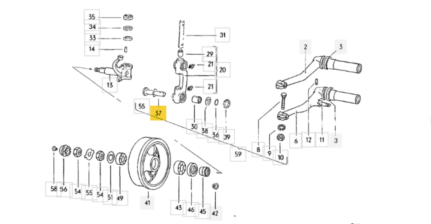 VW Beetle 01157 Repair Kit, kingpin OE: 111 498 051A
