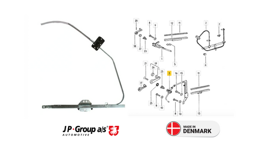 VW Beetle 8188100480 Window Regulator, RH OE: 111 837 502H