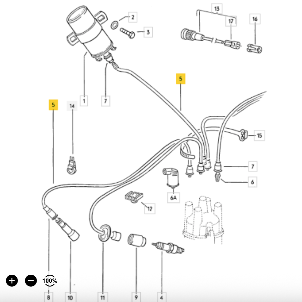 VW Beetle 8192000316 Ignition Cable Set OE: 111 998 031A
