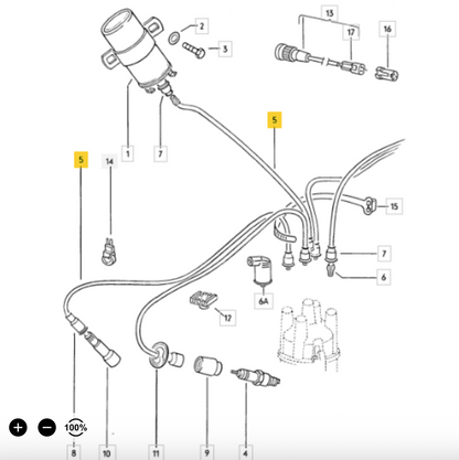 VW Beetle 8192000316 Ignition Cable Set OE: 111 998 031A