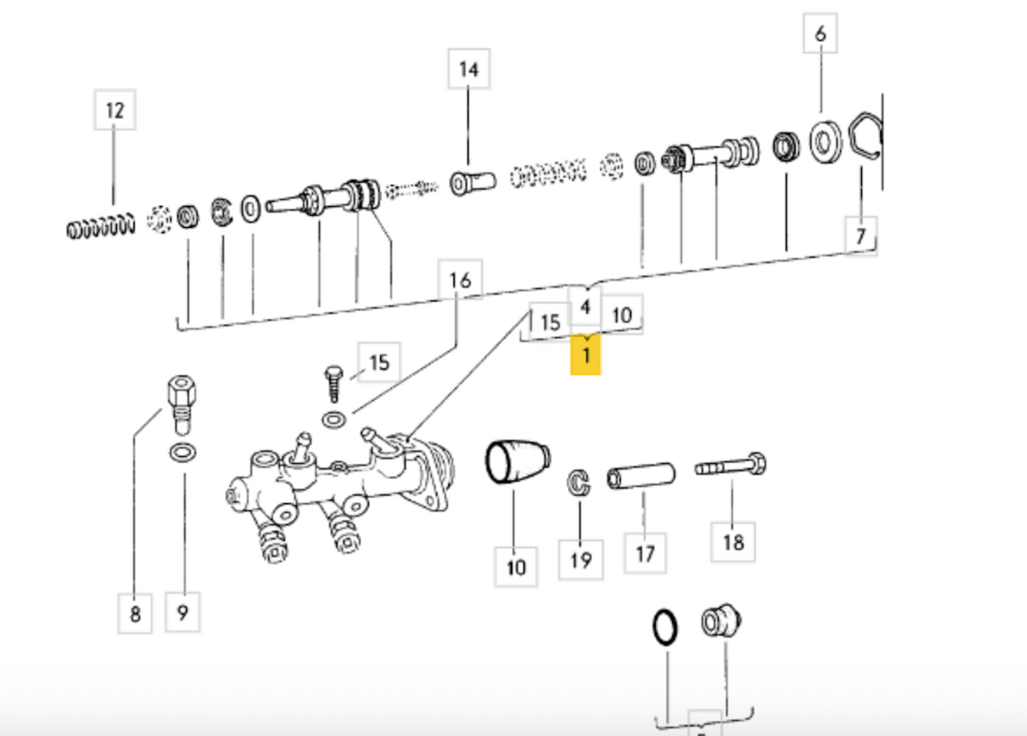 VW Beetle 8161100800 Brake Master Cylinder OE: 114 611 015BC
