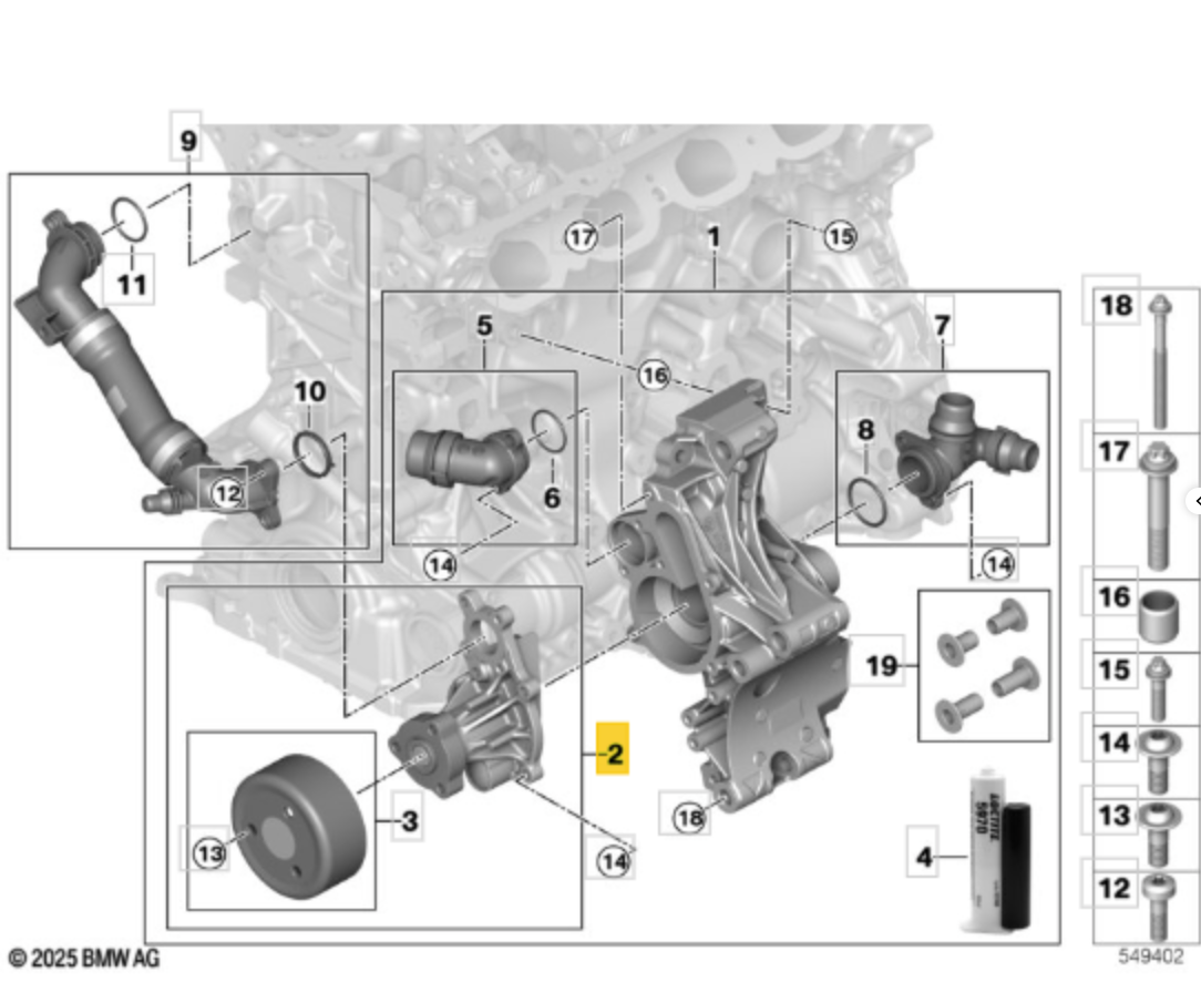BMW 11 51 5 A7C 9F5 - Water Pump OE: 11515A7C9F5