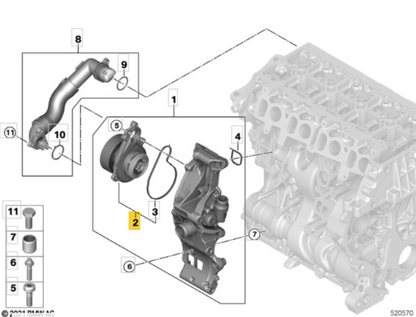 BMW MINI 183473 - Water Pump OE: 11518678905