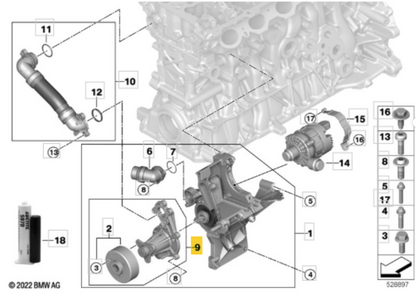 BMW B259 - Water Pump OE: 11519489805