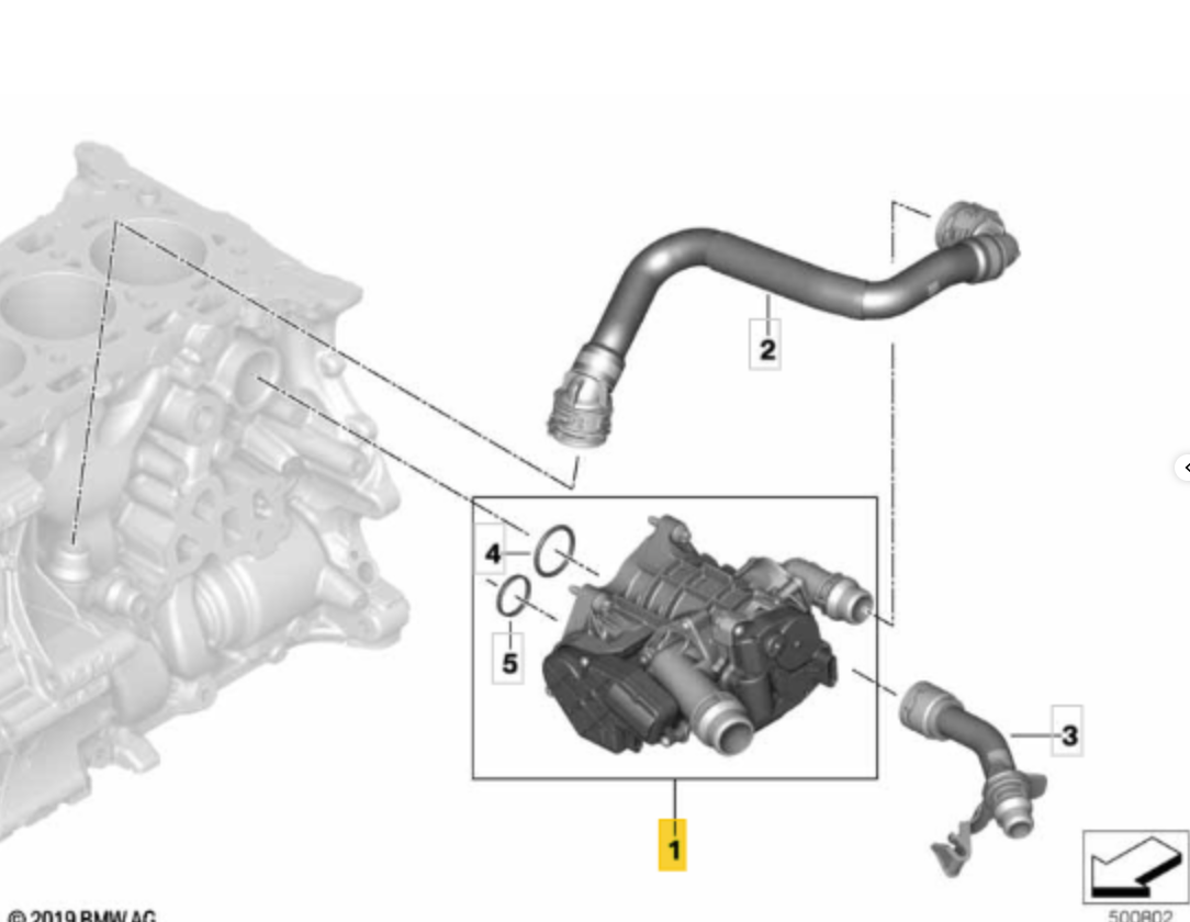 BMW MINI 11 53 8 642 560- Heat Management Module (Water Pump) OE: 11538642560