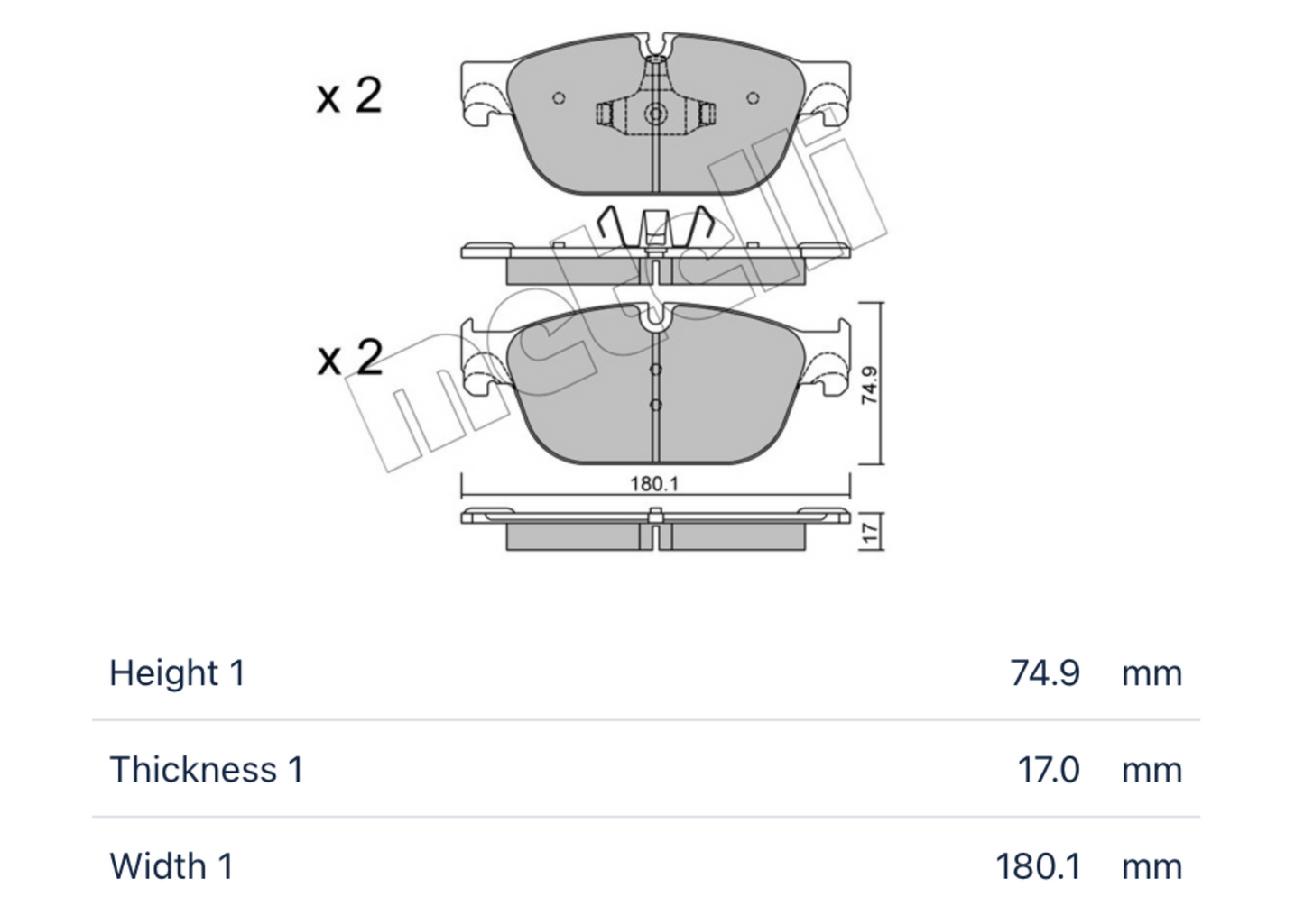 PSA Peugeot 22-0854-0 - Brake Pad Set, disc brake, front OE: 1612739280