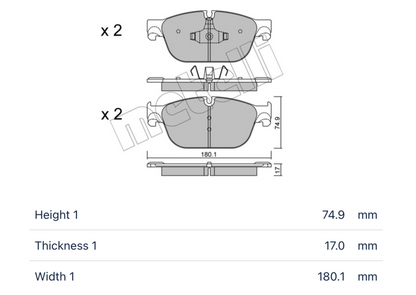 PSA Peugeot 22-0854-0 - Brake Pad Set, disc brake, front OE: 1612739280
