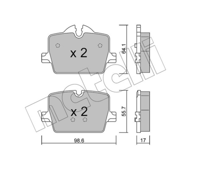 BMW 22-1265-0 - Brake Pad Set, disc brake, rear OE: 34206888831