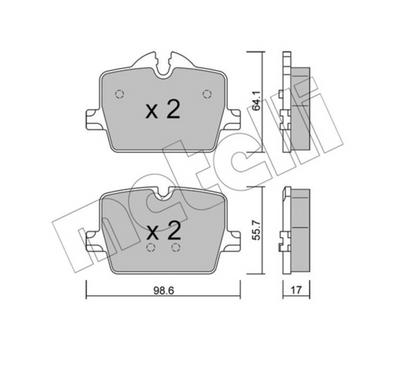 BMW 22-1265-0 - Brake Pad Set, disc brake, rear OE: 34206888831