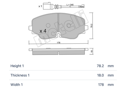 VAG Volkswagen 22-1316-0 - Brake Pad Set, disc brake, front OE: 5WA 698 151 M