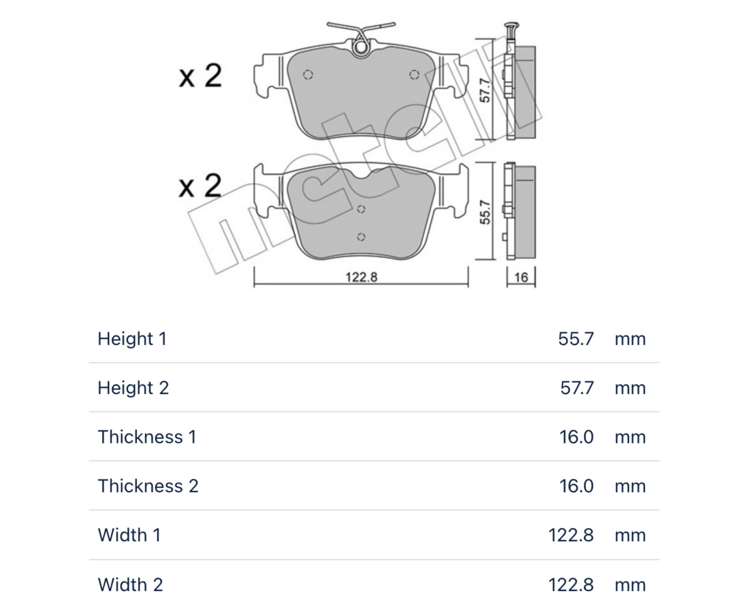VAG Volkswagen 22-1317-0 - Brake Pad Set, disc brake, rear OE: 5WA 698 451 F