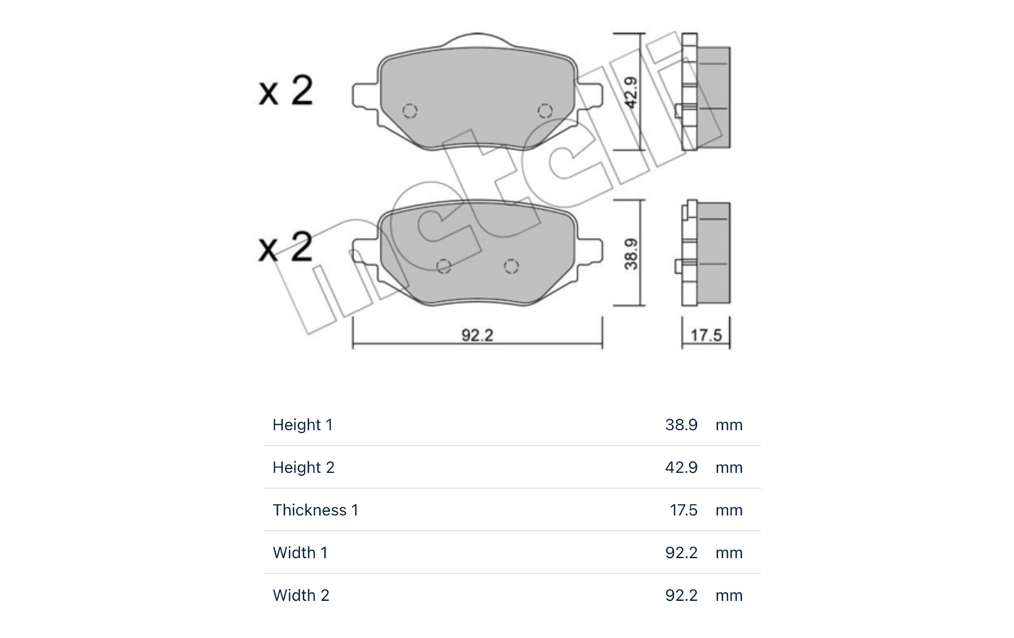 PSA Peugeot 22-1323-0 - Brake Pad Set, disc brake, rear OE: YL 015 994 80