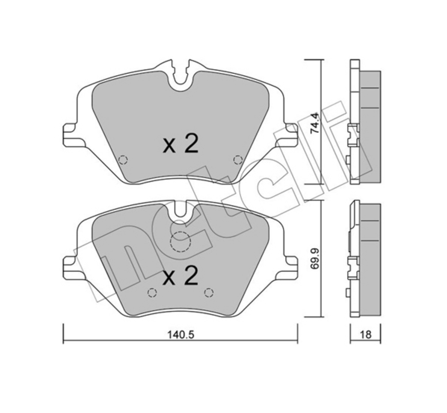 BMW MINI 22-1354-0 - Brake Pad Set, disc brake, front OE: 34106897141