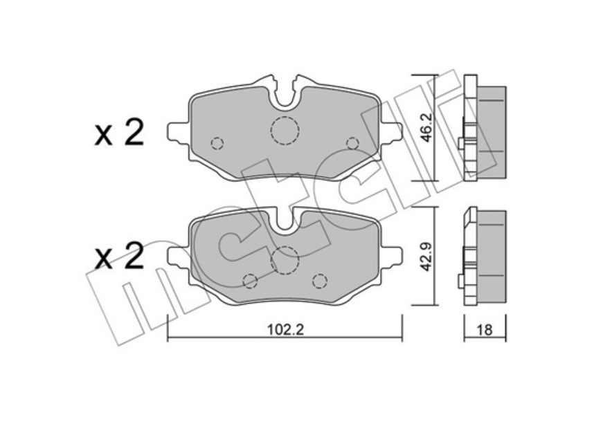 BMW MINI 22-1368-0 - Brake Pad Set, disc brake, rear OE: 34208834998