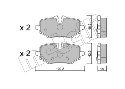 BMW MINI 22-1368-0 - Brake Pad Set, disc brake, rear OE: 34208834998