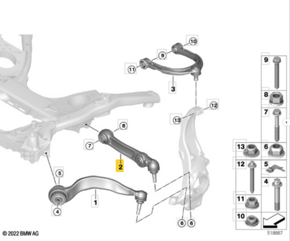 BMW TC4934 Track Control Arm RH OE: 31106861178