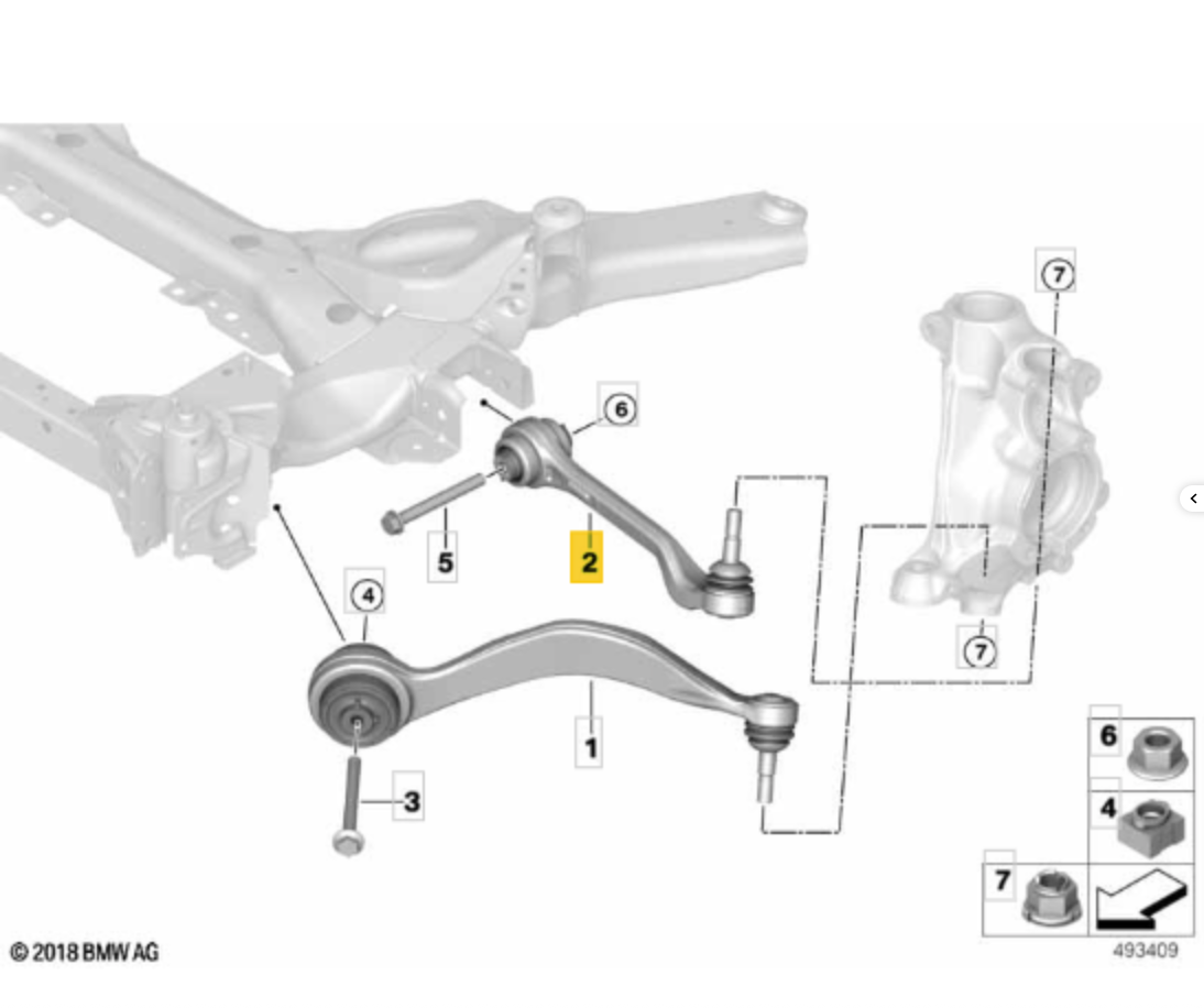 BMW TC4390 - Track Control Arm RH OE: 31106878594