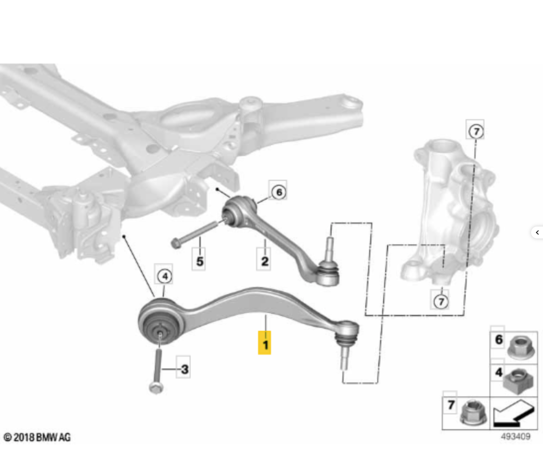 BMW 42948 01  Track Control Arm RH OE: 31106879850