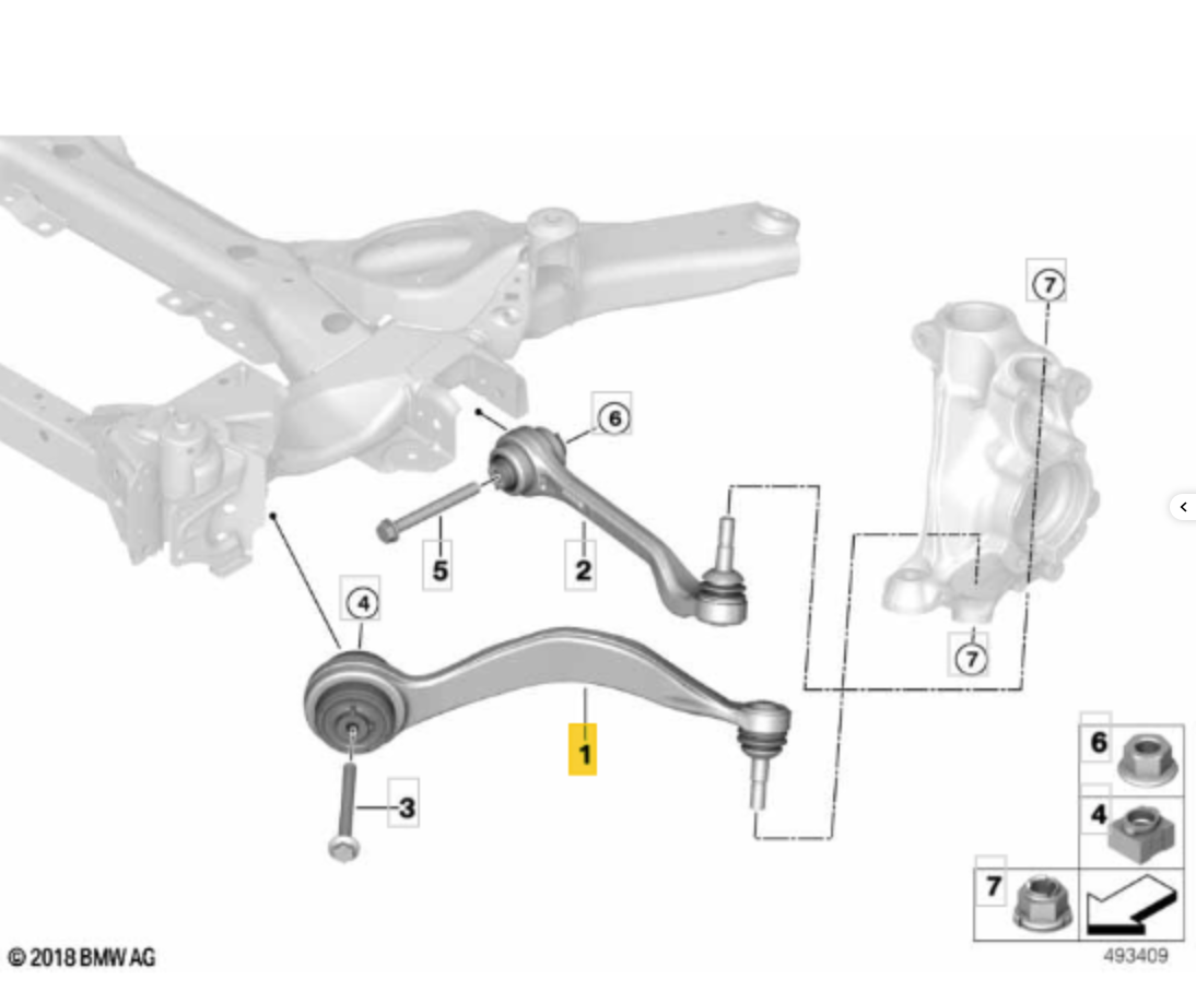 BMW TC9135 Track Control Arm RH OE: 31106895244