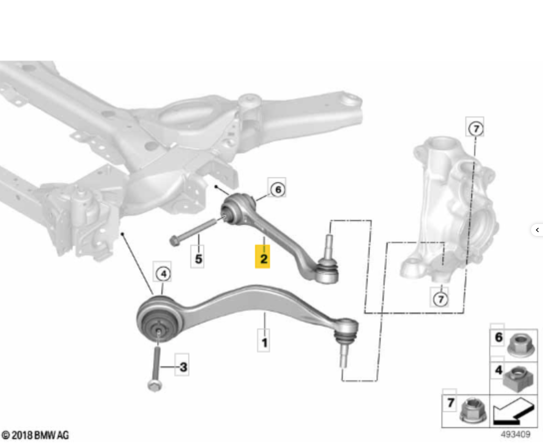 BMW TC9138 Track Control Arm RH OE: 31108837894