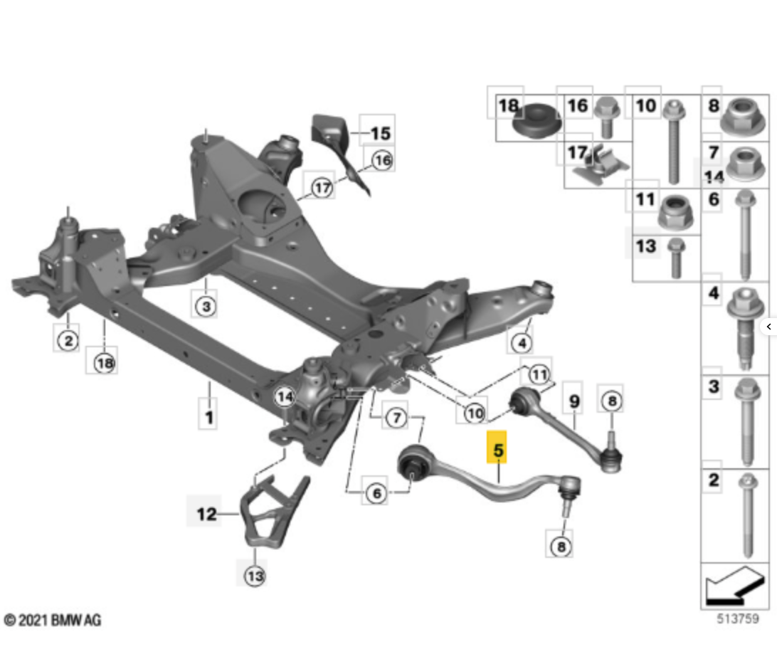 BMW TC4816 - Track Control Arm LH OE: 31108854989