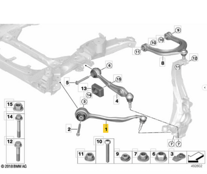 BMW BM-TC-17411 Track Control Arm LH OE: 31108866773   31106893549   31108864693
