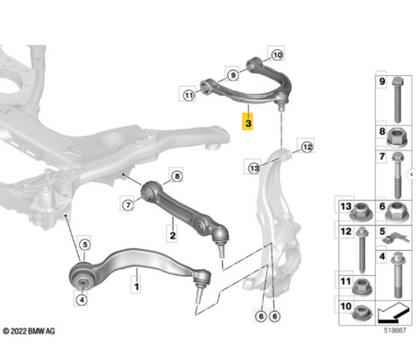 BMW TC4537 Track Control Arm LH OE: 31126870025
