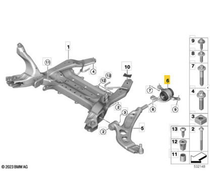 BMW MINI TD1828W - Bush, track control arm RH OE: 31128831646