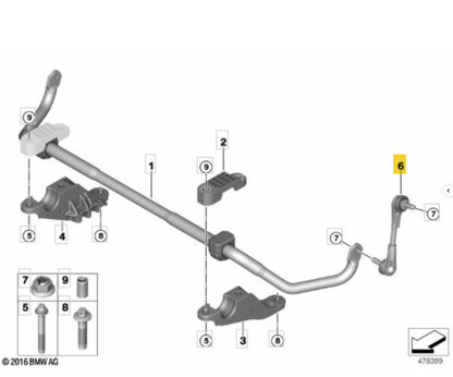 BMW TC6984 Rod/Strut, stabilizer OE: 31306861485