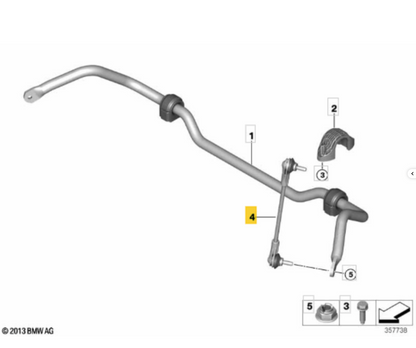 MINI V20-2985 - Rod/Strut, stabilizer OE: 31306862863