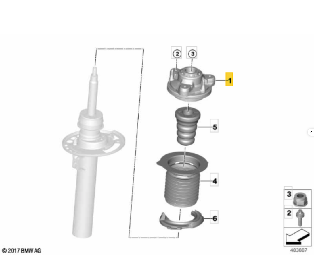 BMW 180 355 - Top Strut Mounting OE: 31306888324