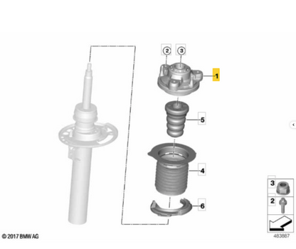 BMW 180 355 - Top Strut Mounting OE: 31306888324