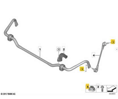 BMW BM-LS-17650 Rod/Strut, stabilizer RH OE: 31306893360