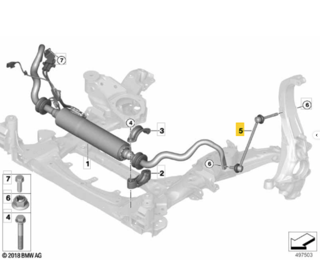 BMW BM-LS-17402P Rod/Strut, stabilizer RH OE: 31356881808