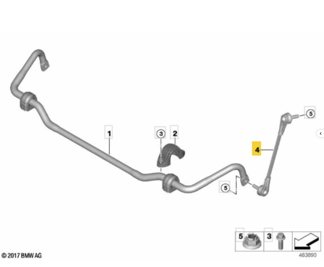 BMW BM-LS-17075 - Rod/Strut, stabilizer FR LH OE: 31356886035   31356881091