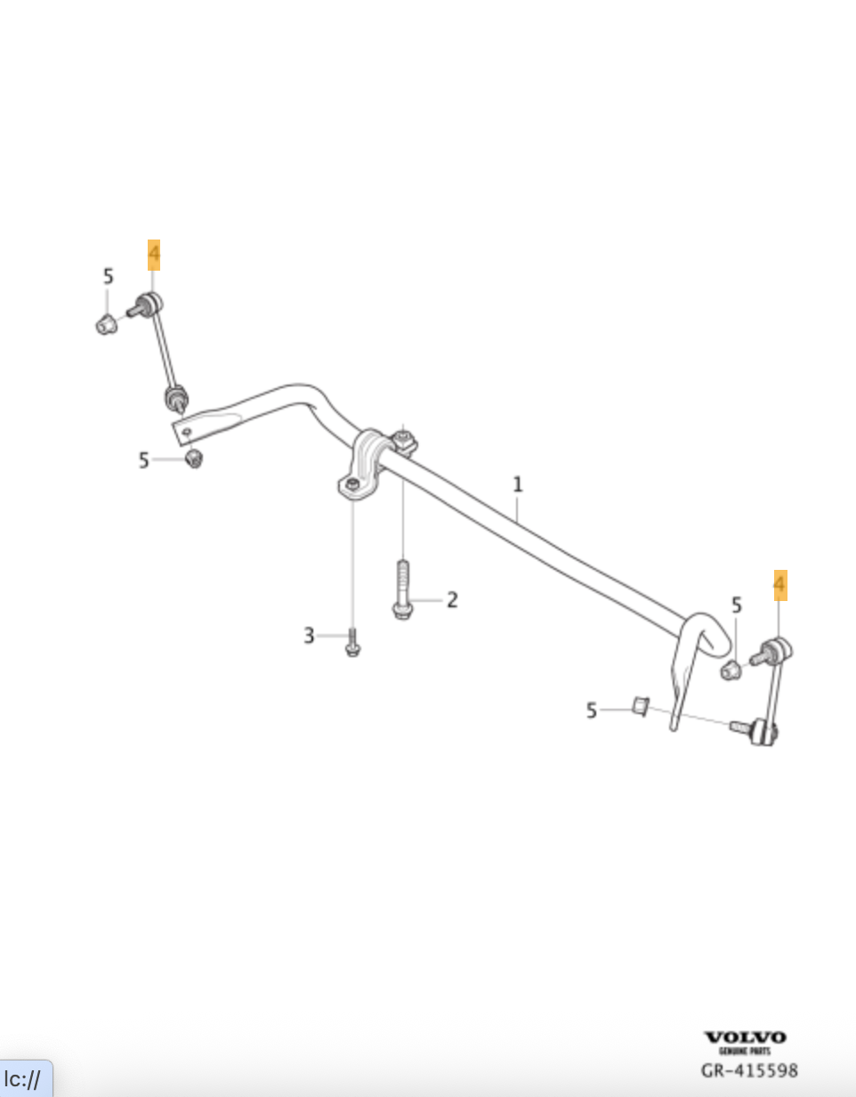 Volvo 818 0617 10 Rod/Strut, stabilzer RH OE: 31406874