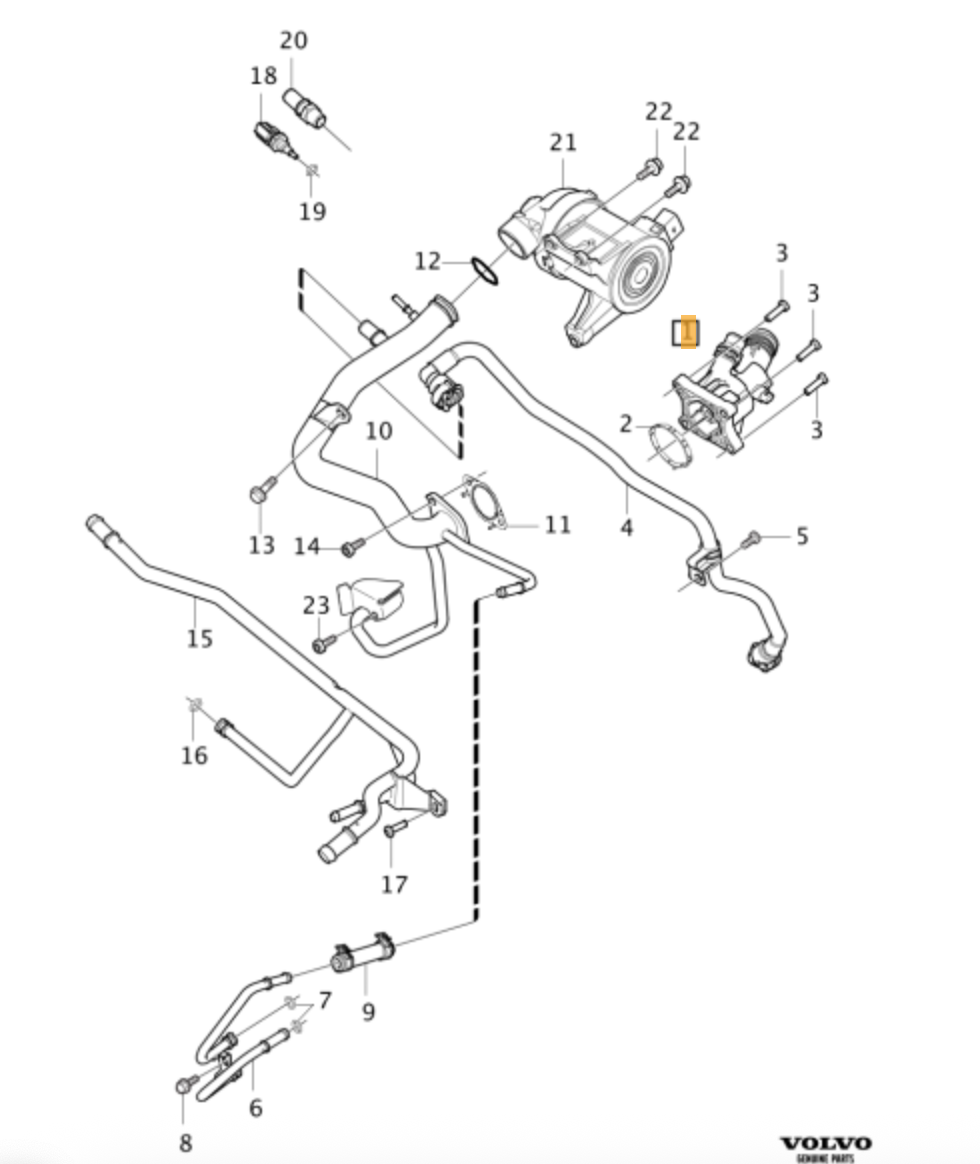 Volvo 630 306 - Thermostat, coolant OE: 31686046