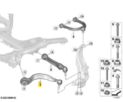BMW TC4904 Track Control Arm LH OE: 31106861161