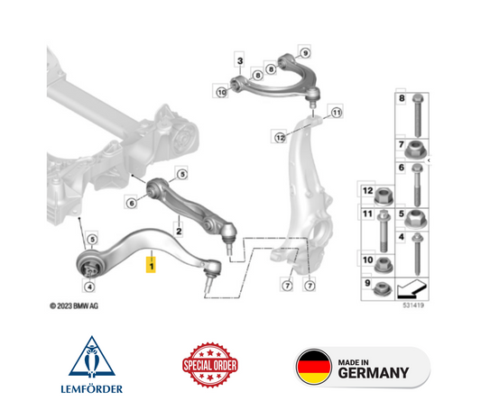 BMW 45268 01 Track Control Arm LH OE: 31108833031