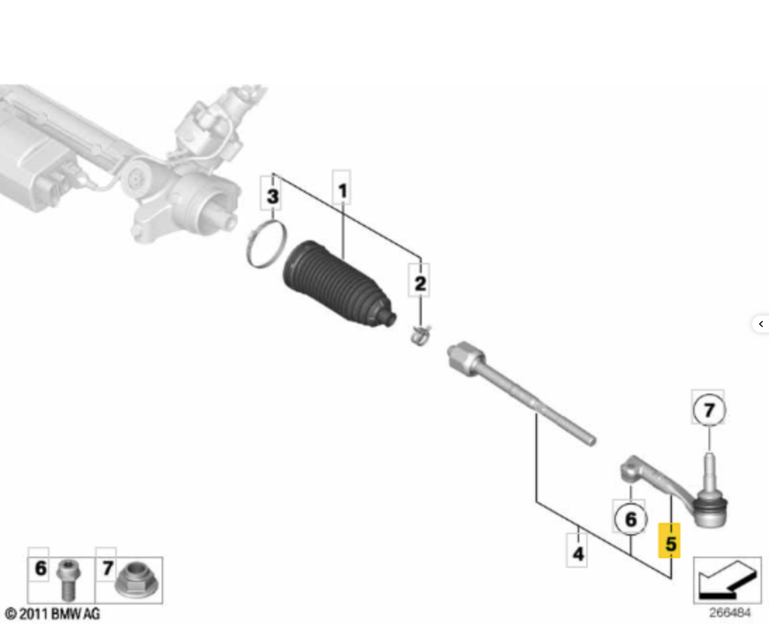 BMW MINI TA3321 - Tie Rod End RH OE: 32105A018D4