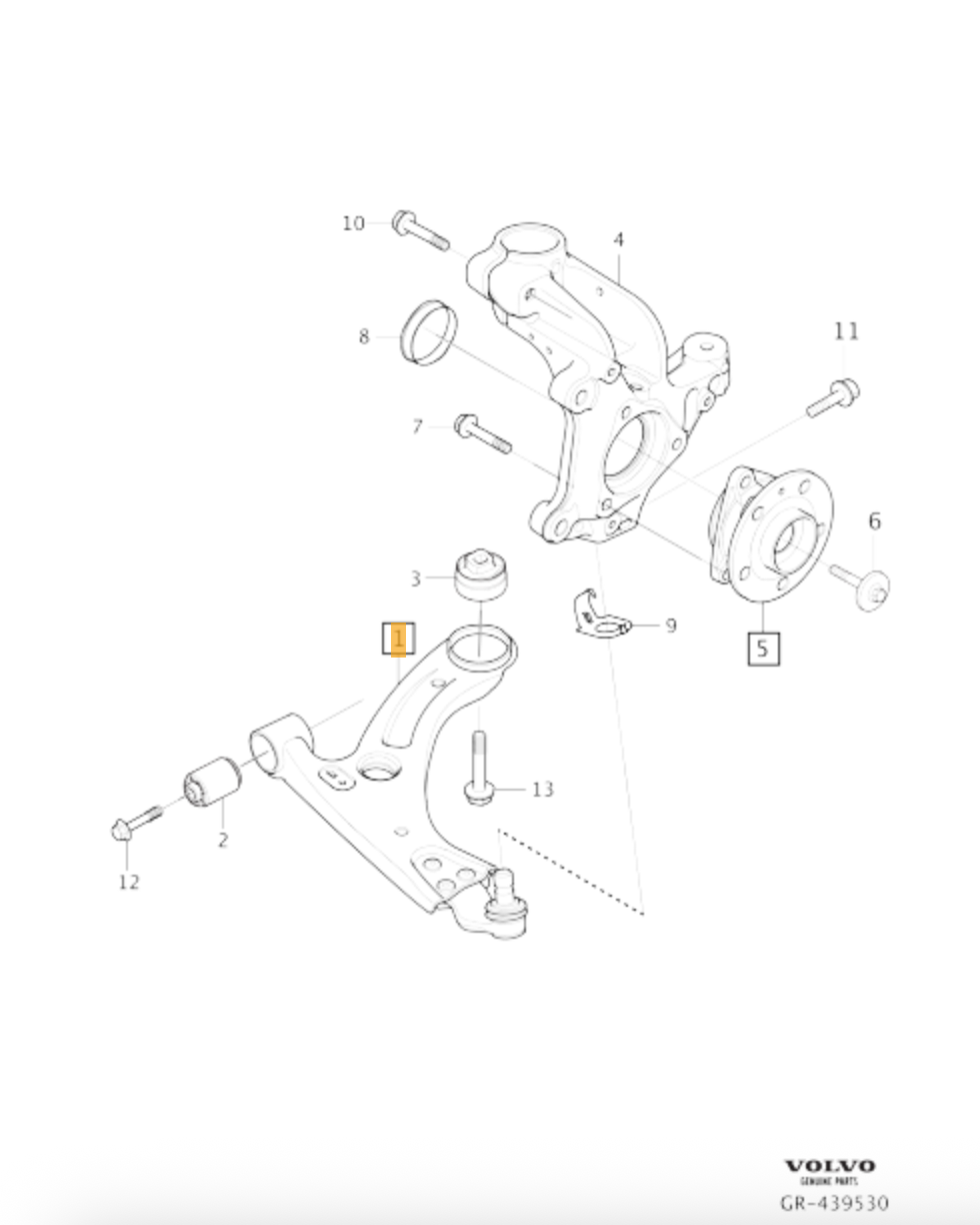 Volvo TC4590 Track Control Arm RH OE: 32211430